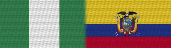 厄瓜多尔和尼日利亚尼日利亚织物纹理标志3D说明 — 图库照片