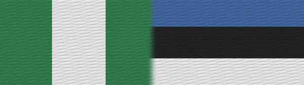 Estonia and Nigeria Nigerian Fabric Texture Flag  3D Illustration
