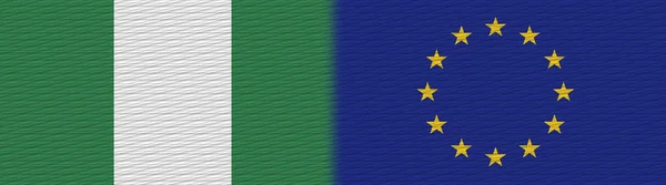 União Europeia Nigéria Nigeriano Tecido Textura Bandeira Ilustração — Fotografia de Stock