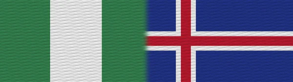 Islandia Nigeria Tela Nigeriana Bandera Textura Ilustración — Foto de Stock