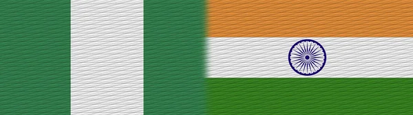 India Nigéria Nigériai Szövet Textúra Zászló Illusztráció — Stock Fotó