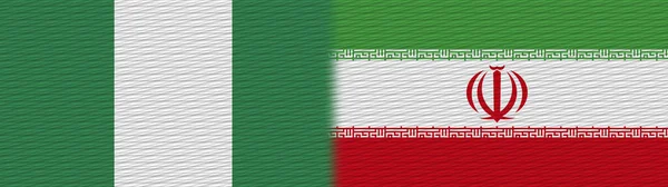 Iran and Nigeria Nigerian Fabric Texture Flag  3D Illustration