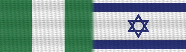 Izrael Nigérie Nigérie Textilní Textura Vlajka Ilustrace — Stock fotografie