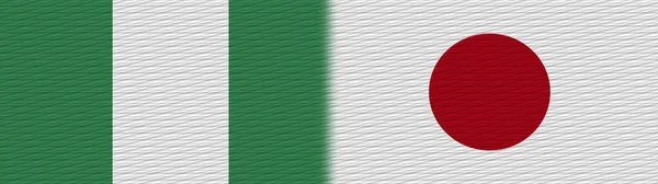 Japan and Nigeria Nigerian Fabric Texture Flag  3D Illustration