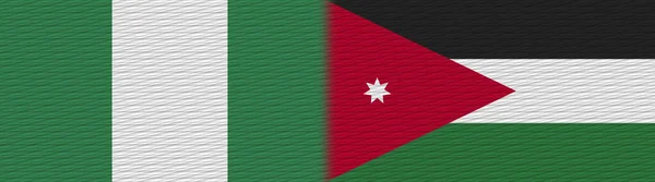 Jordánsko Nigérie Nigérie Textilní Textura Vlajka Ilustrace — Stock fotografie