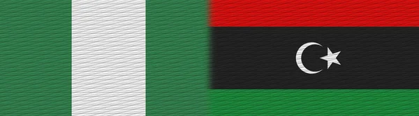 Libya and Nigeria Nigerian Fabric Texture Flag  3D Illustration