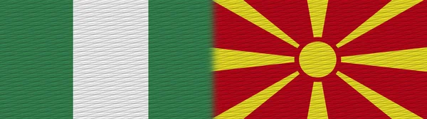 Macedonia and Nigeria Nigerian Fabric Texture Flag  3D Illustration