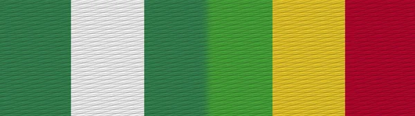 Malí Nigeria Tela Nigeriana Bandera Textura Ilustración —  Fotos de Stock