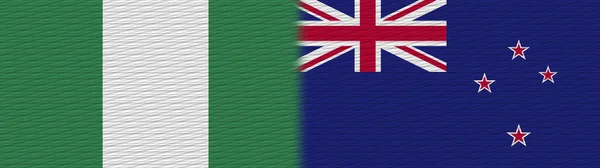 New Zealand Nigeria Nigerian Fabric Texture Flag Illustration — Stock Photo, Image