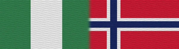 Norway and Nigeria Nigerian Fabric Texture Flag  3D Illustration