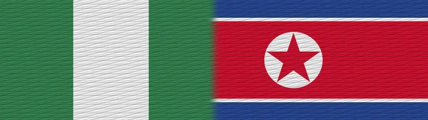 Coreia Norte Nigéria Nigeriano Tecido Textura Bandeira Ilustração — Fotografia de Stock