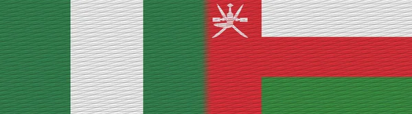 Oman and Nigeria Nigerian Fabric Texture Flag  3D Illustration