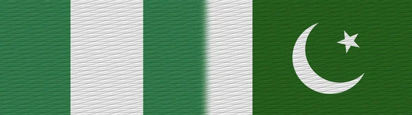 Pakistan Nigeria Nigeriana Tessuto Texture Bandiera Illustrazione — Foto Stock