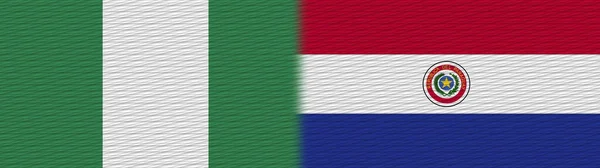 Paraguay and Nigeria Nigerian Fabric Texture Flag  3D Illustration
