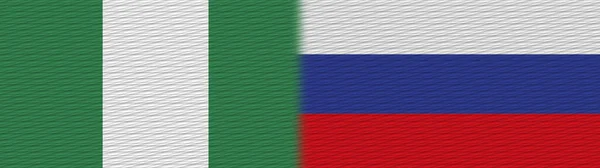 Rússia Nigéria Nigeriano Tecido Textura Bandeira Ilustração — Fotografia de Stock