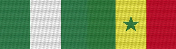 Senegal and Nigeria Nigerian Fabric Texture Flag  3D Illustration