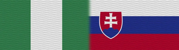 Slovakia and Nigeria Nigerian Fabric Texture Flag  3D Illustration