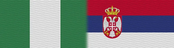 Serbia Nigeria Flaga Nigerii Tekstura Tkaniny Ilustracja — Zdjęcie stockowe