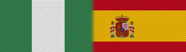 Испания Нигерия Нигерия Текстура Ткани Флаг Иллюстрация — стоковое фото