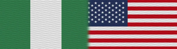 Stati Uniti America Nigeria Nigerian Fabric Texture Flag Illustrazione — Foto Stock