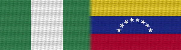Venezuela Nigéria Nigeriano Tecido Textura Bandeira Ilustração — Fotografia de Stock