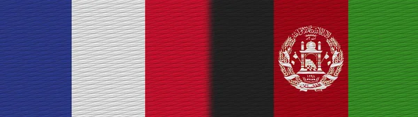 Afeganistão França Tela Textura Bandeira Ilustração — Fotografia de Stock