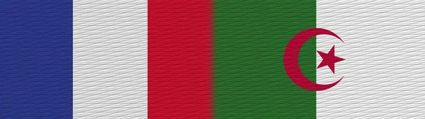 Argelia Francia Tela Textura Bandera Ilustración —  Fotos de Stock