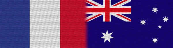 Austrálie Francie Fabric Texture Flag Illustration — Stock fotografie