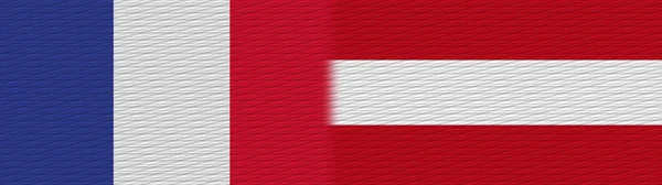 Rakousko Francie Fabric Texture Flag Illustration — Stock fotografie