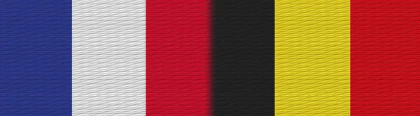 Belgie Francie Fabric Texture Flag Illustration — Stock fotografie