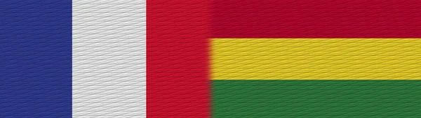 Bolivia France Fabric Texture Flag Illustration — стокове фото