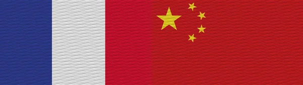 China France Fabric Texture Flag Illustration — Stock Photo, Image