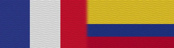 Kolumbie Francie Fabric Texture Flag Illustration — Stock fotografie