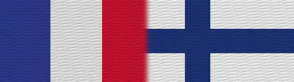Finlandiya Fransa Kumaş Doku Bayrağı Görüntü — Stok fotoğraf