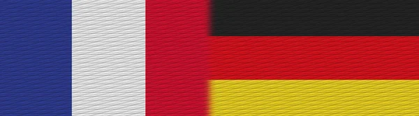 Německo Francie Fabric Texture Flag Illustration — Stock fotografie