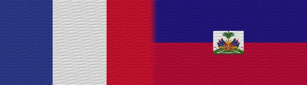 Haiti France Fabric Texture Flag Illustration — Stock Photo, Image