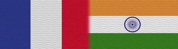 India Franciaország Szövet Textúra Zászló Illusztráció — Stock Fotó