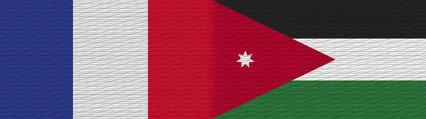 Jordania Francja Flaga Tekstur Tkanin Ilustracja — Zdjęcie stockowe