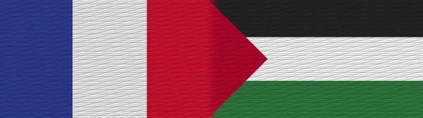 Palestyna Francja Flaga Tekstur Tkanin Ilustracja — Zdjęcie stockowe