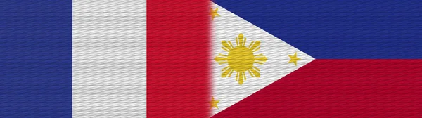 Filipinas Francia Tela Textura Bandera Ilustración — Foto de Stock