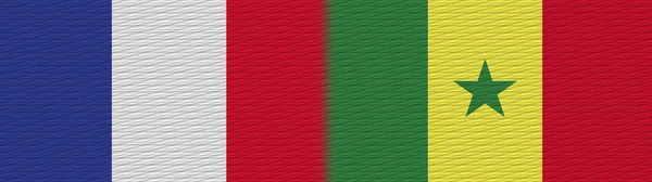 Senegal France Fabric Texture Flag Illustration — Stock Photo, Image