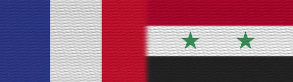 Syrien Und Frankreich Textur Flagge Illustration — Stockfoto