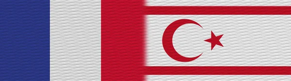 Norte Chipre Francia Textura Tela Bandera Ilustración —  Fotos de Stock