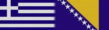 Bosna-Hersek ve Yunanistan Kumaş Döşeme Bayrağı 3D Görüntü