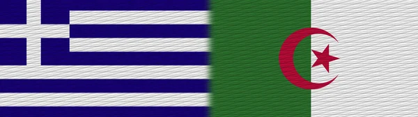 Algerien Und Griechenland Texturfahne Illustration — Stockfoto