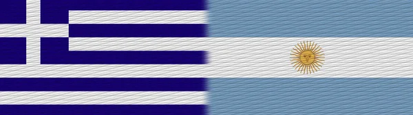 Argentina Greece Fabric Texture Flag Illustration — 스톡 사진