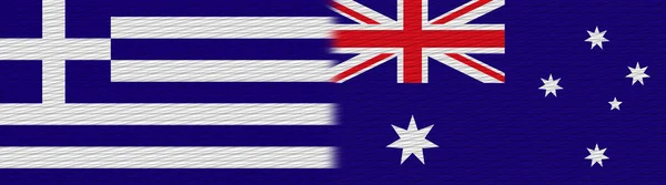 Australia Grecia Tela Textura Bandera Ilustración —  Fotos de Stock