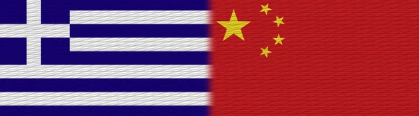 Cina Grecia Tessuto Bandiera Illustrazione — Foto Stock