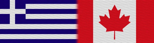 Kanada Řecko Fabric Texture Flag Illustration — Stock fotografie