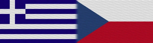 Czech Republic Greece Fabric Texture Flag Illustration — стокове фото